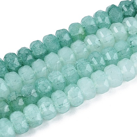 Imitation Jade Crackle Glass Beads Strands GLAA-N068-01A-A03-1