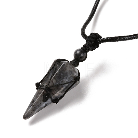 Natural Labradorite Pendants Necklaces NJEW-E140-A12-1