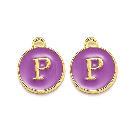 Golden Plated Alloy Enamel Charms ENAM-Q437-12P-1