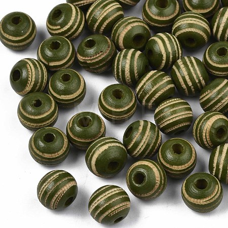 Painted Natural Wood Beads WOOD-T021-54A-04-1