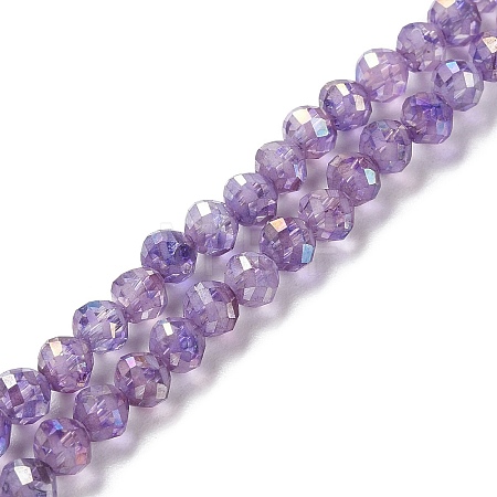 Transparent Electroplate Glass Beads Strands EGLA-F160-02E-1