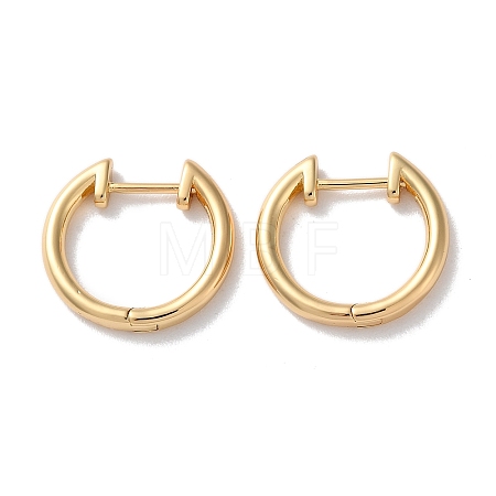 Lock Brass Huggie Hoop Earrings for Women EJEW-B056-14G-1
