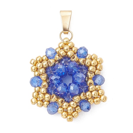 Pearl Luster Plated Glass Pendants PALLOY-MZ01312-02-1