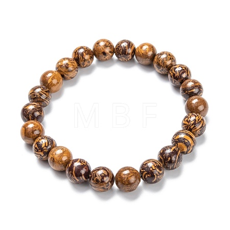 Natural Gemstone Stretch Beaded Bracelets G-A185-01N-1
