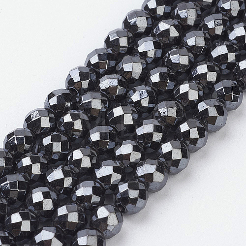 Non-Magnetic Synthetic Hematite Beads Strands HEMA-4D-1