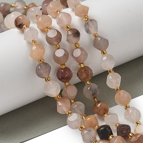 Natural Golden Silk Jade Beads Strands G-K387-A07-02-1