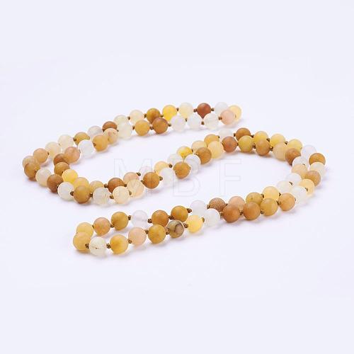 Natural Topaz Jade Beaded Necklaces NJEW-P202-36-B23-1