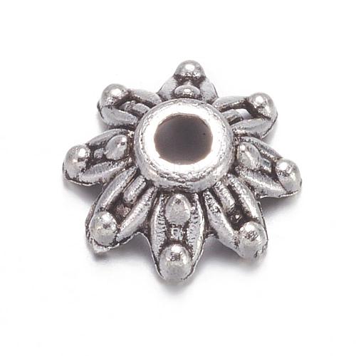 Flower Tibetan Silver Fancy Bead Caps A475-1
