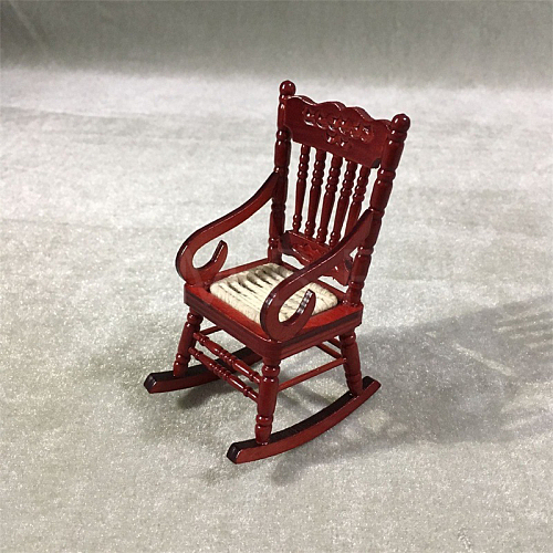 Wooden Rocking Chair with Armrests Model MIMO-PW0003-006B-1