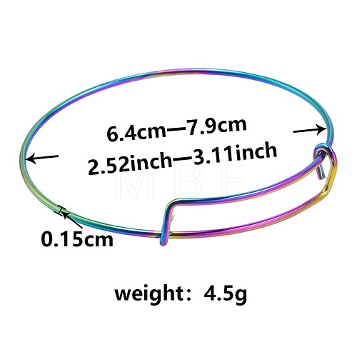 Adjustable Expandable 304 Stainless Steel Bangles for Women UK8854-5-1
