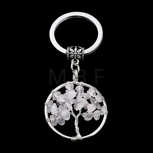 Natural Quartz Crystal Keychain KEYC-E023-03G-1