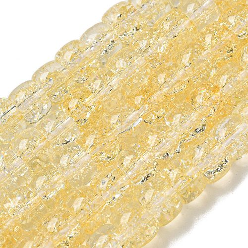 Transparent Spray Painting Crackle Glass Beads Strands GLAA-NH0001-05C-1