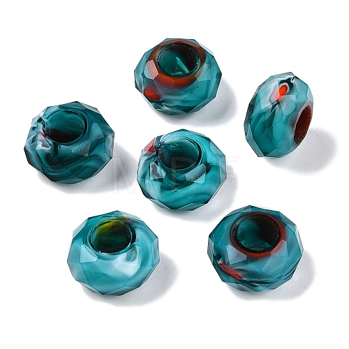 Two Tone Glass European Beads GDA009-6-1