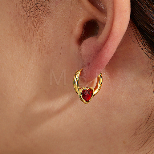 Sweet and Stylish Classic Heart Stainless Steel Hoop Earrings CI7113-1