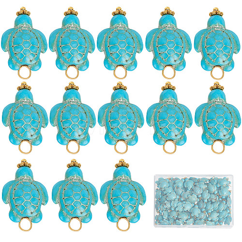 80Pcs Dyed Synthetic Turquoise Pendants FIND-SC0003-90-1