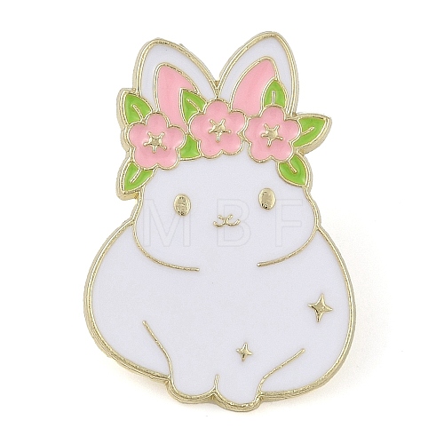 Bunny Zinc Alloy Enamel Brooch JEWB-C034-07C-G-1