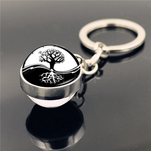 Glass Double-sided Ball Keychain PW-WG8BA2D-16-1