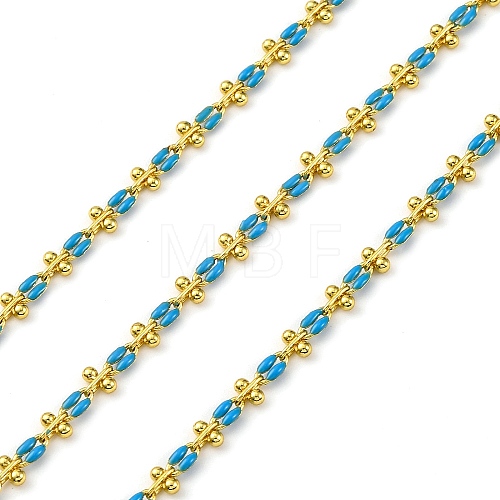 Brass Enamel Link Chains CHC-L050-07G-11-1