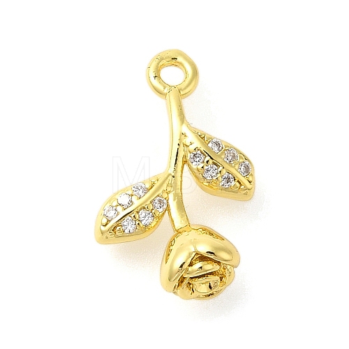 Rack Plating Brass Micro Pave Cubic Zirconia Pendants KK-S396-48G-1