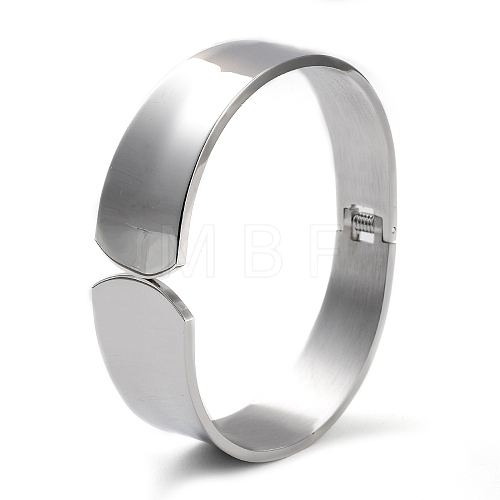 304 Stainless Steel Wide Cuff Bangles BJEW-G689-02P-1