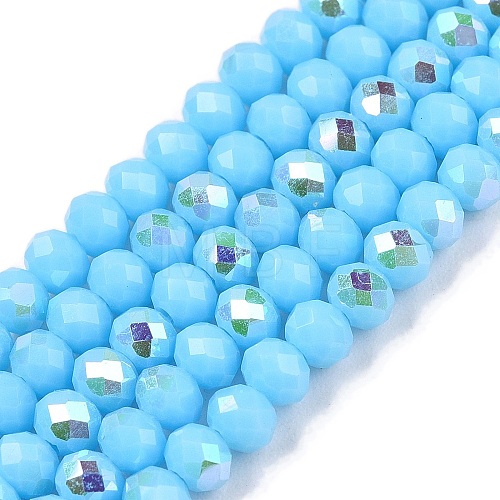 Electroplate Opaque Solid Color Glass Beads Strands EGLA-A044-P3mm-L08-1