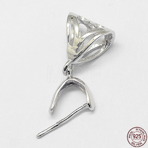 Anti-Tarnish Rhodium Plated 925 Sterling Silver Pendant Bails STER-A102-005P-1