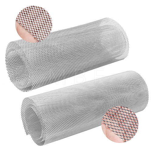  2Pcs 2 Styles Universal Car Grill Mesh AJEW-NB0005-80A-1