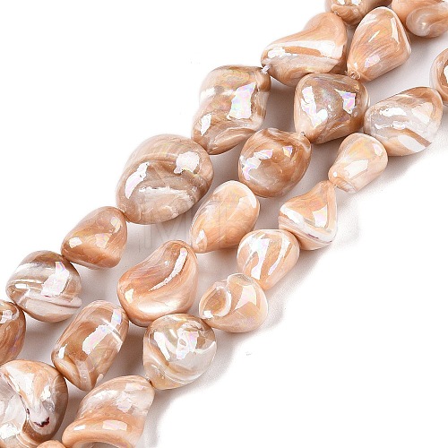 Natural Trochid Shell/Trochus Shell Beads Strands SSHEL-T017-01-1