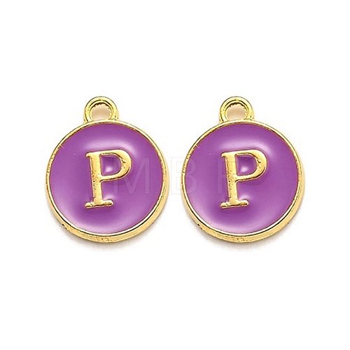 Golden Plated Alloy Enamel Charms ENAM-Q437-12P-1