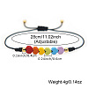 Gemstone Rainbow Heart Beaded Black Cord Adjustable Bracelet for Women YA9246-1-4