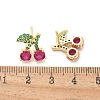 Brass Micro Pave Cubic Zirconia Stud Earrings EJEW-Q015-05G-3