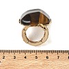 Natural Tiger Eye & Alloy Finger Rings for Women RJEW-G375-01G-03-5
