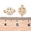 Brass Laser Cut Smiling Face Connector Charms KK-U028-05G-3