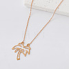 304 Stainless Steel Cutout Coconut Tree Pendant Necklaces for Women BM3645-5-1