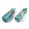 Faceted Natural Amazonite Pendants G-T131-15E-2