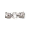 925 Sterling Silver Micro Pave Clear Cubic Zirconia Fold Over Clasps STER-M018-03P-1