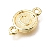 Brass Disc with Initial Links Connector Charms KK-E802-36G-C-2