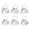 6Pcs Stainless Steel Keychains AJEW-PH0006-23-1