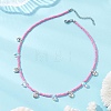 Boho 304 Stainless Steel Heart Pendant Glass Seed Beaded Necklaces NJEW-MZ00147-02-1