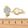 Rack Plating Brass Micro Pave Cubic Zirconia & Shell & Enamel Box Clasps KK-S373-06G-3