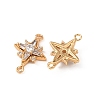 Brass Pave Clear Cubic Zirconia Links KK-T082-09G-2