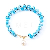 Natural Pearl Charm Bracelets BJEW-JB05963-03-1
