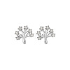 925 Sterling Silver Micro Pave Clear Cubic Zirconia Tree Stud Earrings FS-WG69278-01-4