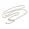 1mm Rack Plating Brass Box Chain Adjustable Slider Necklaces for Women Men MAK-L044-08P-1