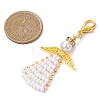 Angel Glass Seed Beads Pendants Decrotions HJEW-MZ00113-02-3