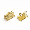 Brass Ribbon Crimp Ends X-KK-T032-146G-1