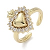 Brass Micro Pave Cubic Zirconia Cuff Rings RJEW-H236-24G-4