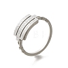 Textured Rectangle 304 Stainless Steel Finger Ring for Women RJEW-L126-05B-05P-4