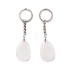 Natural Quartz Crystal Teardrop with Spiral Pendant Keychain KEYC-A031-02P-06-2