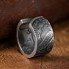 Coin Pattern Zinc Alloy Cuff Rings for Men FS-WG4E0D0-01-4